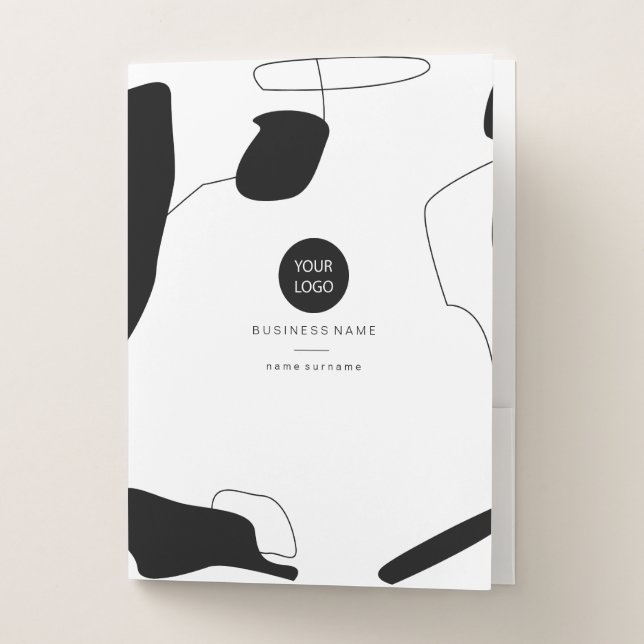 Abstract Black & White Pocket Folder (Front)