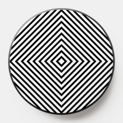 Abstract Black  White Repeating Squares PopSocket
