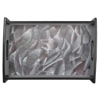 Abstract Black & White Serving Tray by NaturalView at Zazzle