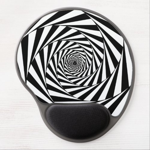 Abstract Black  White Spirals Art Gel Mouse Pad