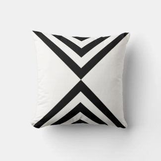 Abstract Black & White Striped Throw Pillow