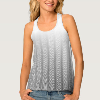 Abstract Black White Subtle Psychedelic Gradient Tank Top