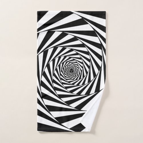 Abstract Black  White Swirl Spiral Stairway Art Bath Towel Set