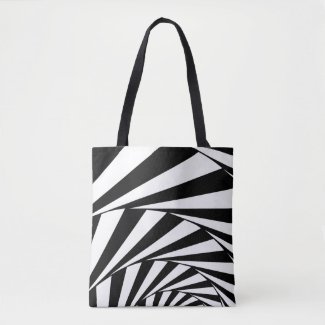 Abstract Black & White Swirl Spiral Stairway Art T
