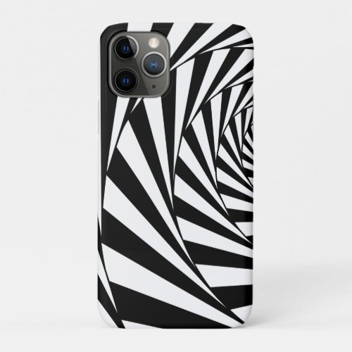 Abstract Black  White Swirl Spiral Stairway Case_ iPhone 11 Pro Case