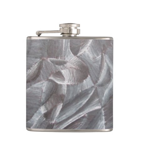 Abstract Black & White Vinyl Wrapped Flask - Usa