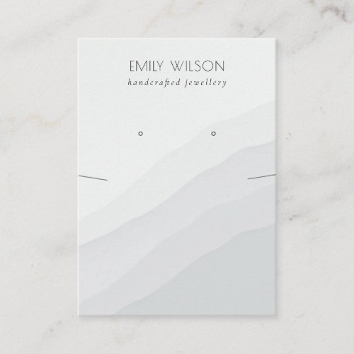 Abstract Black White Wave Necklace Earring Display Business Card