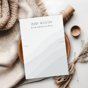 Abstract Black White Waves Necklace Band Display Business Card