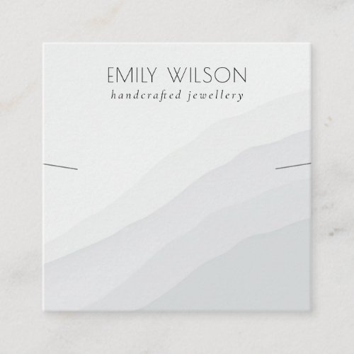 Abstract Black White Waves Necklace Band Template Square Business Card