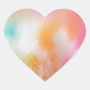 Abstract Blank Colorful Pink Red Yellow Blue Heart Sticker