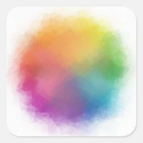 Abstract Blank Template Colorful Blue Purple Green Square Sticker