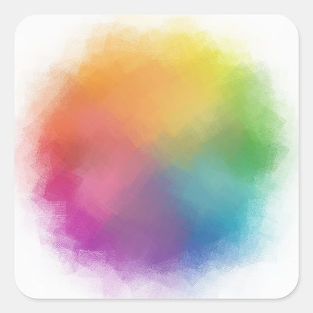 Abstract Blank Template Colorful Blue Purple Green Square Sticker (Front)