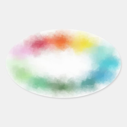 Abstract Blank Template Custom Modern Colorful Oval Sticker