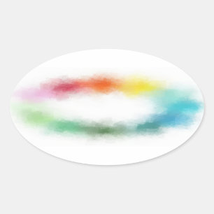 Abstract Blank Template Custom Modern Colorful Oval Sticker