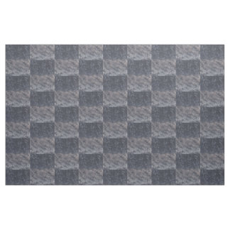 Abstract blends black gray tan checkerboard fabric