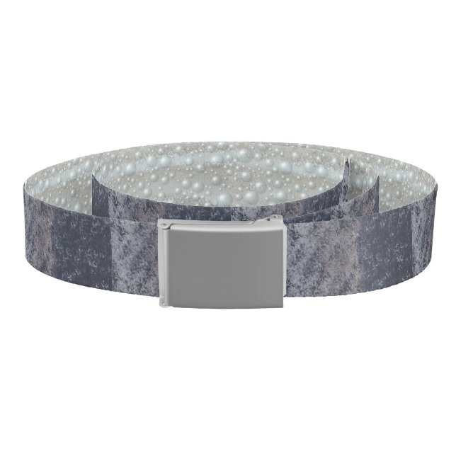 Abstract blends black gray tan white, pearls belts (Coil)