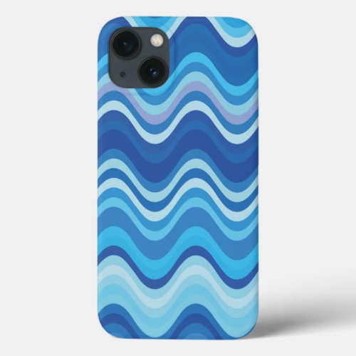 Abstract bleu wavy lines patterns iPhone 13 case