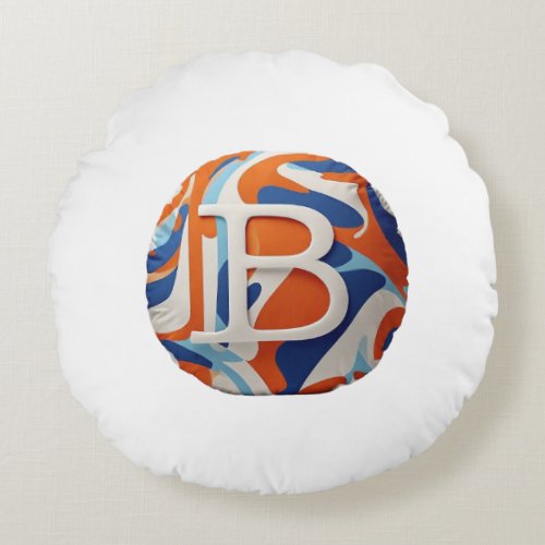 Abstract Bliss Bold B on both side Round Pillow