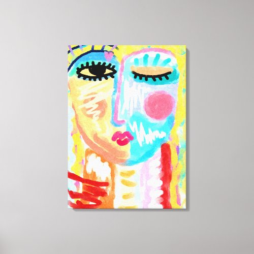 Abstract Blonde Digital Portrait of a Woman Canvas Print