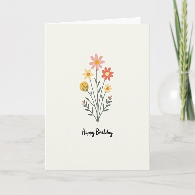 Abstract Bloom Birthday Card (Front)