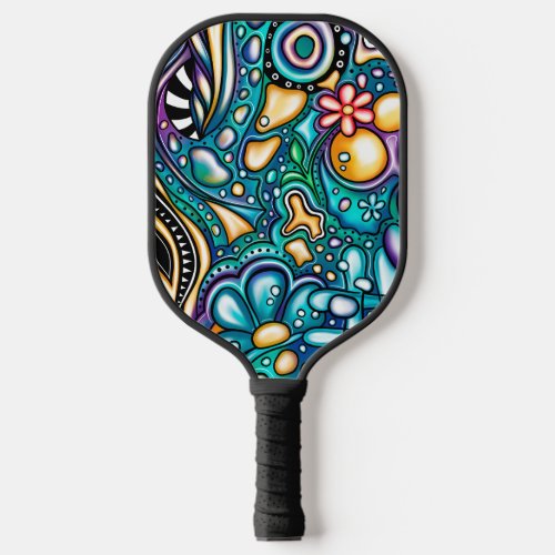 Abstract Blooms _Elegant Floral  Pickleball Paddle