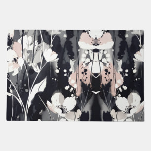  Abstract Blossoms — Monochrome Blush Chic Doormat