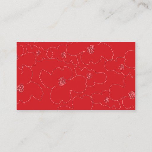 Customizable ABSTRACT BLOSSOMS RED/WHITE BUSINESS CARD TEMPLATES