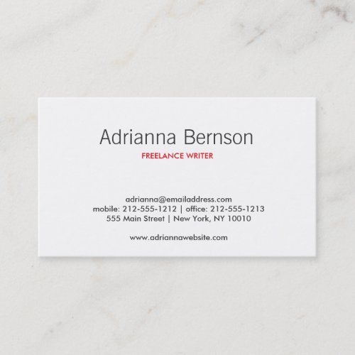 ABSTRACT BLOSSOMS WHITE/GRAY BUSINESS CARD