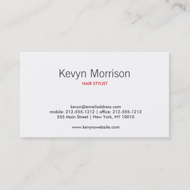 ABSTRACT BLOSSOMS WHITE/RED BUSINESS CARD (Front)