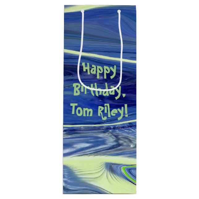 Abstract Blown Glass design Wine Gift Bag (Front)