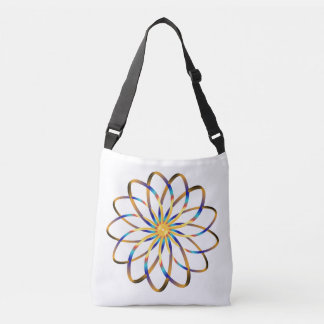 abstract blu flower crossbody bag