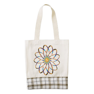 abstract blu flower zazzle HEART tote bag