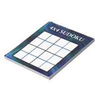 Abstract Blue 4x4 Sudoku Template Notepad