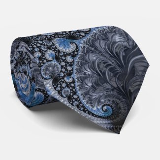 Abstract Blue and Black Intricate Fractal