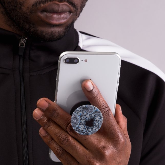 Abstract Blue and Black Intricate Fractal PopSocket (Creator Uploaded)
