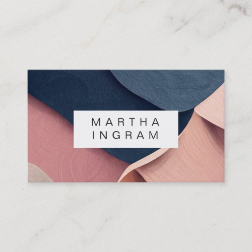 Abstract blue and blush background business card