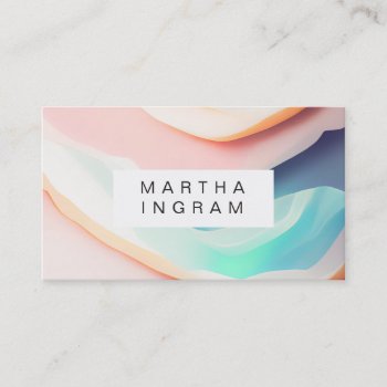 Abstract Blue And Blush Pastel Background Business Card by Lets_Do_Business at Zazzle