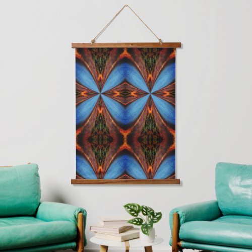 Abstract Blue And Brown Design Hanging Tapestry