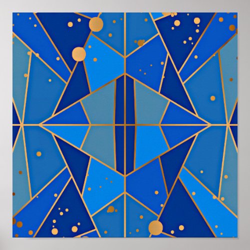 Abstract Blue and Gold Popular Design Poster