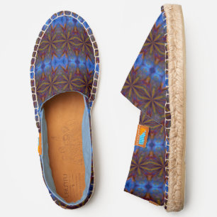 Abstract Blue And Gold Star Shapes Espadrilles