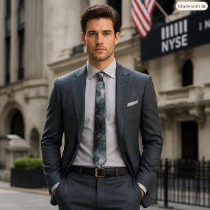 Abstract Blue and Gray Mens Fashion Neck Tie
