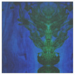 Abstract Blue and Green Dye Swirls Fabric