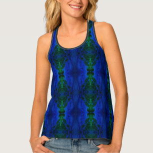 Abstract Blue and Green Dye Swirls  Tank Top