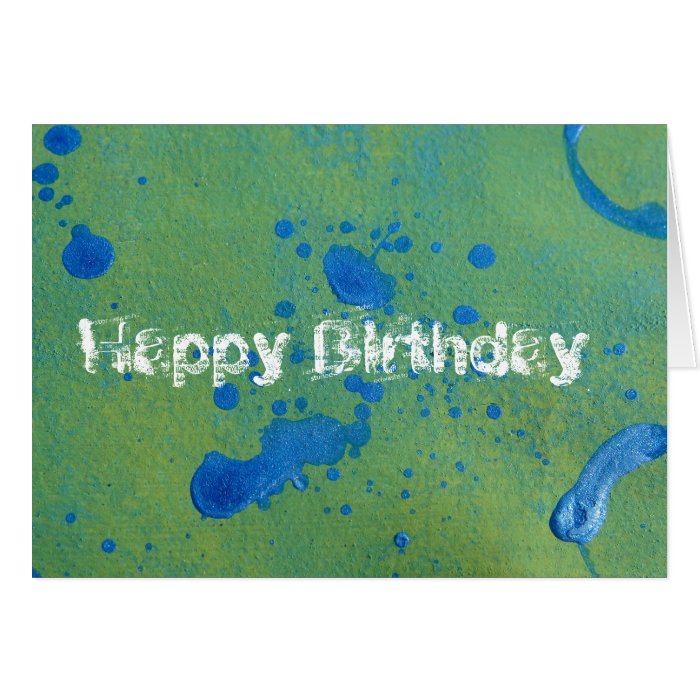 Abstract Blue and Green, Happy Birthday Cards