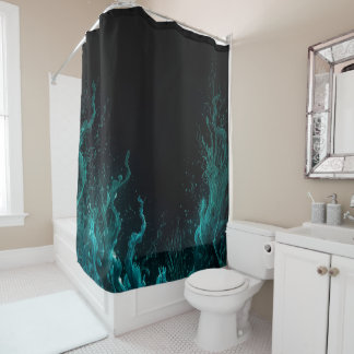 Abstract Blue and Green Underwater Scenery Shower Curtain