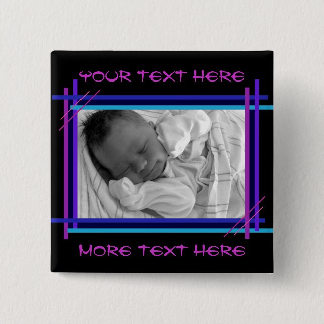 Abstract blue and indigo Frame Button (Front)