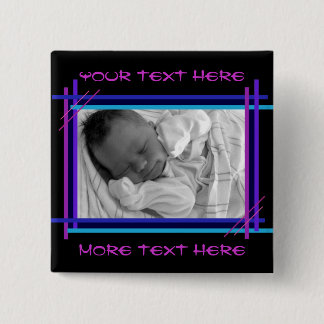 Abstract blue and indigo Frame Button