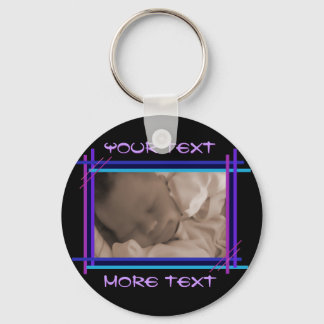 Abstract Blue and Indigo Frame Keychain