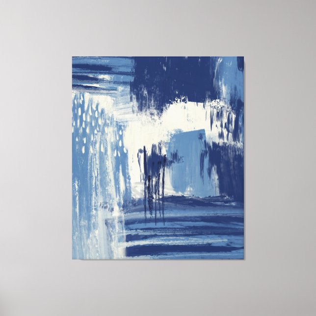 Abstract Blue and Ivory Canvas Print (Front)