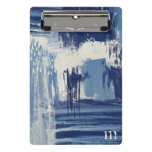 Abstract Blue and Ivory Mini Clipboard